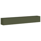 Fioriera Verde Oliva 280x40x40 cm in Acciaio Laminato a Freddo