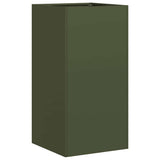 Fioriera Verde Oliva 40x40x80 cm in Acciaio Laminato a Freddo