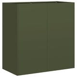 Fioriera Verde Oliva 80x40x80 cm in Acciaio Laminato a Freddo