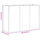 Fioriera Nera 120x40x80 cm in Acciaio Laminato a Freddo