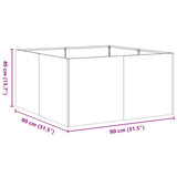 Fioriera Antracite 80x80x40 cm in Acciaio Laminato a Freddo