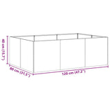 Fioriera Antracite 120x80x40 cm in Acciaio
