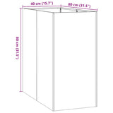 Fioriera 40x80x80 cm in Acciaio Inox