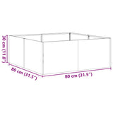Fioriera Antracite 80x80x30 cm in Acciaio