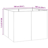 Fioriera 100x100x80 cm in Acciaio Inox