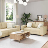 Divano 3 pcs Crema 220 x 80 x 84 cm Tessuto misto lino