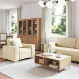 Divano 3 pcs Crema 220 x 80 x 84 cm Tessuto misto lino
