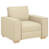 Divano 3 pcs Crema 220 x 80 x 84 cm Tessuto misto lino