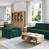 Set di Divani 3 pz con Cuscini Verde scuro in Velluto