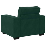 Set di Divani 3 pz con Cuscini Verde scuro in Velluto