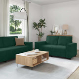 Set di Divani 3 pz con Cuscini Verde scuro in Velluto