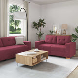 Divano 3 pcs Rosso Vento 221 x 80 x 80 cm Tessuto misto lino