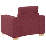 Divano 3 pcs Rosso Vento 221 x 80 x 80 cm Tessuto misto lino