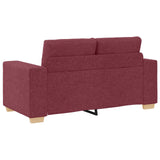 Divano 3 pcs Rosso Vento 221 x 80 x 80 cm Tessuto misto lino