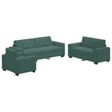 Set di divani 3 pcs Verde Scuro 221 x 80 x 80 cm Velluto