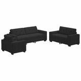 Set di divani 3 pcs Nero 221 x 80 x 80 cm Velluto