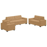 Set di divani 3 pcs Marrone 221 x 80 x 80 cm Velluto