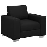 Divano 3 pcs Nero 219 x 80 x 82 cm Tessuto misto lino