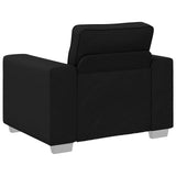 Divano 3 pcs Nero 219 x 80 x 82 cm Tessuto misto lino