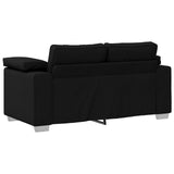 Divano 3 pcs Nero 219 x 80 x 82 cm Tessuto misto lino