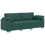 Divano 3 pcs Verde Scuro 219 x 80 x 82 cm Tessuto misto lino