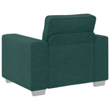 Divano 3 pcs Verde Scuro 219 x 80 x 82 cm Tessuto misto lino