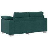 Divano 3 pcs Verde Scuro 219 x 80 x 82 cm Tessuto misto lino