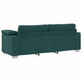 Divano 3 pcs Verde Scuro 219 x 80 x 82 cm Tessuto misto lino