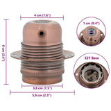 Portalampade 2 pz Rosso Bronzo E27