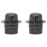 Portalampade 2 pz Nero Lucido E27