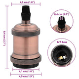 Portalampade 2 pz Rosso Bronzo E27