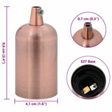 Portalampade 2 pz Rosso Bronzo E27