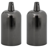 Portalampade 2 pz Nero Lucido E27