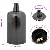 Portalampade 2 pz Nero Lucido E27