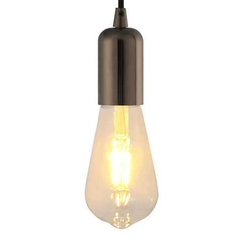 Portalampade 2 pz Nero Lucido E27