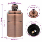 Portalampade 2 pz Rosso Bronzo E27