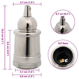 Portalampade 2 pz Nichel Satinato E27