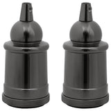 Portalampade 2 pz Nero Lucido E27