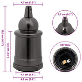Portalampade 2 pz Nero Lucido E27