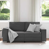 Divano a due posti Grigio 180 cm Pelle Sintetica