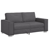 Divano a due posti Grigio 180 cm Pelle Sintetica