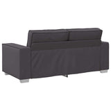 Divano a due posti Grigio 180 cm Pelle Sintetica