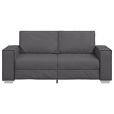 Divano a due posti Grigio 180 cm Pelle Sintetica