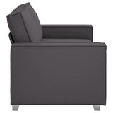 Divano a due posti Grigio 180 cm Pelle Sintetica