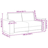 Divano a due posti Grigio 180 cm Pelle Sintetica