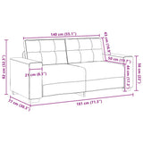 Divano Divanetto Marrone 180x77x82 cm in Tessuto