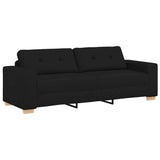 Divano a 3 posti Nero 220x78x80 cm in Tessuto