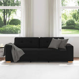 Divano a 3 posti Nero 220x78x80 cm in Tessuto
