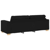 Divano a 3 posti Nero 220x78x80 cm in Tessuto