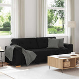 Divano a 3 posti Nero 220x78x80 cm in Tessuto